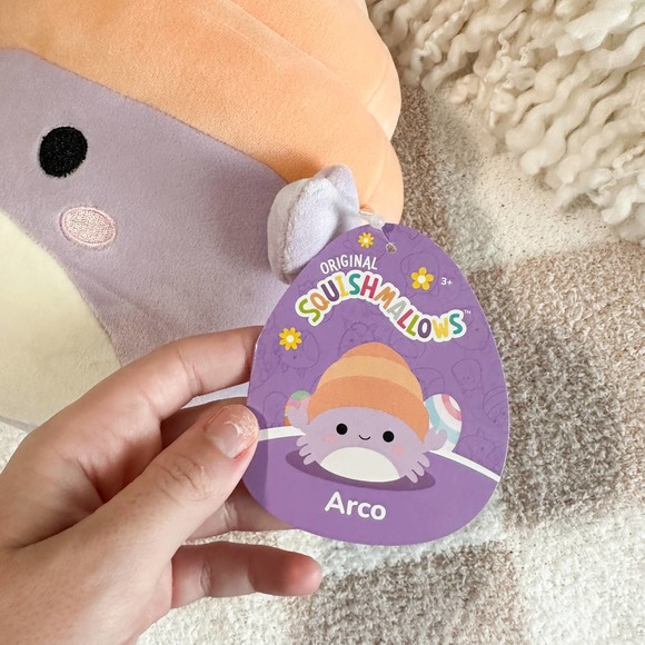 NWT Hermit Crab Easter limited edition squishmallow Arco, purple and orange 8” - Picture 4 of 5